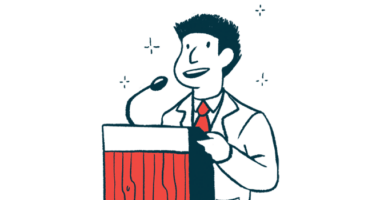 research awards | Pulmonary Hypertension News | Illustration of speaker at podium