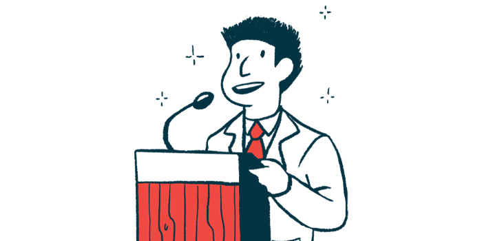 research awards | Pulmonary Hypertension News | Illustration of speaker at podium