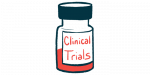 An illustration of a bottle with clinical trial written on the label.