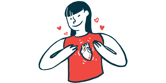 An illustration of a person wearing a tank top with an image of a heart.