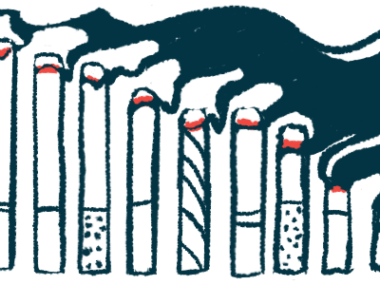 An illustration of lit, smoking cigarettes.