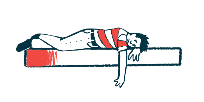 depression and anxiety | Pulmonary Hypertension News |Illustration of man lying on low energy bar