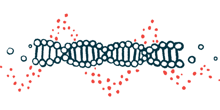 This illustration of a DNA strand highlights its double helix structure.