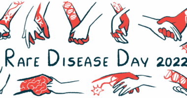 Rare Disease Day | Pulmonary Hypertension News | illustration of holding hands with text 
