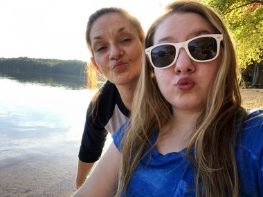 transplant | Pulmonary Hypertension News | Rebekah and her mom take a selfie in front of a lake.