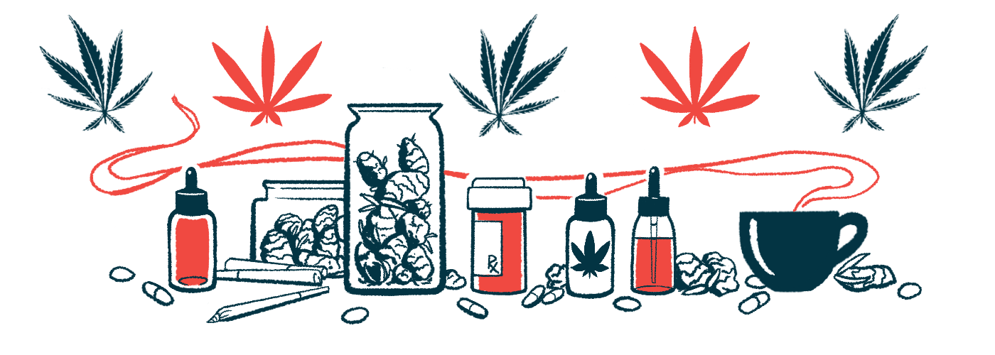 Illustration of medical marijuana products.