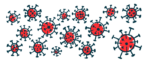 An illustration showing molecules in a spiral shape with spikes.