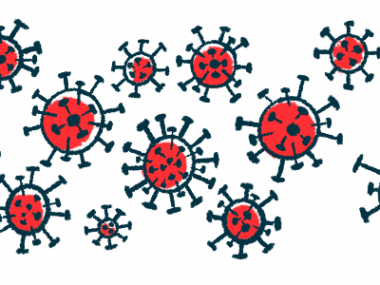 An illustration showing molecules in a spiral shape with spikes.