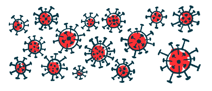 An illustration showing molecules in a spiral shape with spikes.