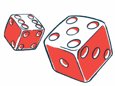An illustration shows a rolling pair of dice.