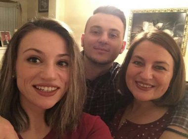 Elena with her brother Kiril, and mother Lori. 