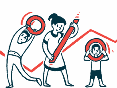 An illustration shows three people holding elements of a percentage sign.