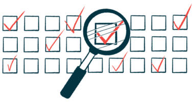 A magnifying glass hovers a checked box in a grid of checked and unchecked boxes.