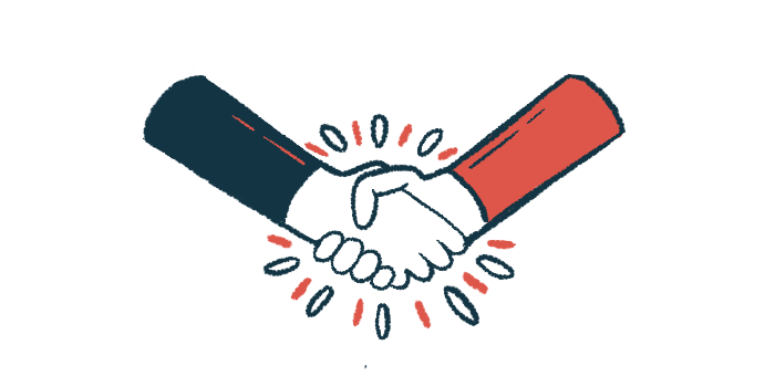 Illustration of a handshake to convey a collaboration.