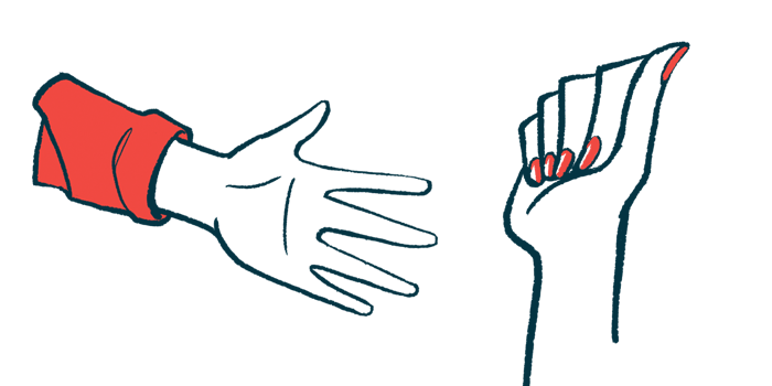 An open hand and a closed hand are shown in this illustration.