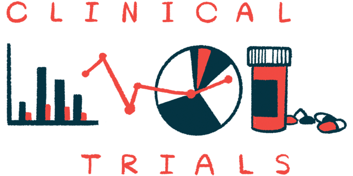 Clinical trials illustration showing different charts and a pill bottle.