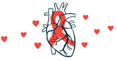 In this illustration, a red awareness ribbon is superimposed on top of a human heart, with small red 