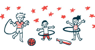 Illustration of three children, two of them hula hooping and one jumping rope.