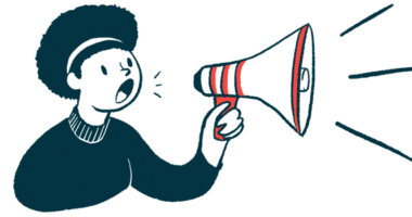 In an announcement illustration, a person speaks using a megaphone.